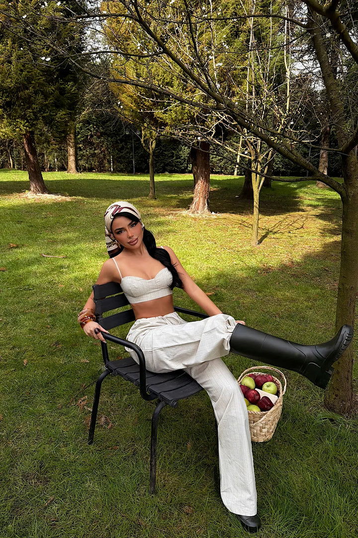 EYY Women Cream Strappy Bustier and Pants Set - Springfield