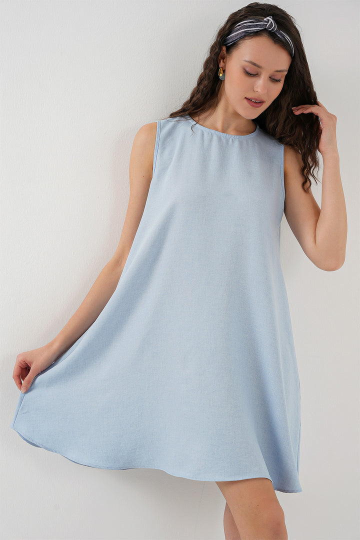 BGD Women Mini Chain Dress - Light Blue - Camden