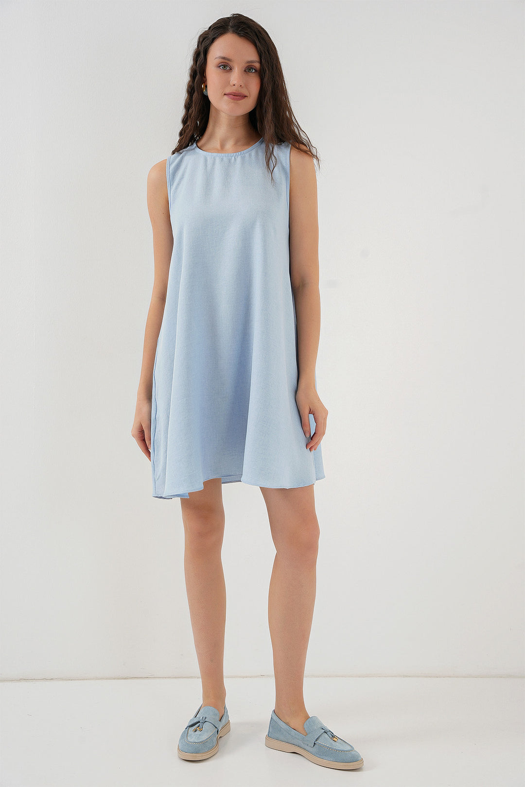 BGD Women Mini Chain Dress - Light Blue - Camden