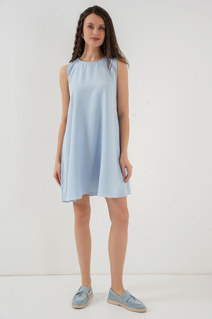 BGD Women Mini Chain Dress - Light Blue - Camden