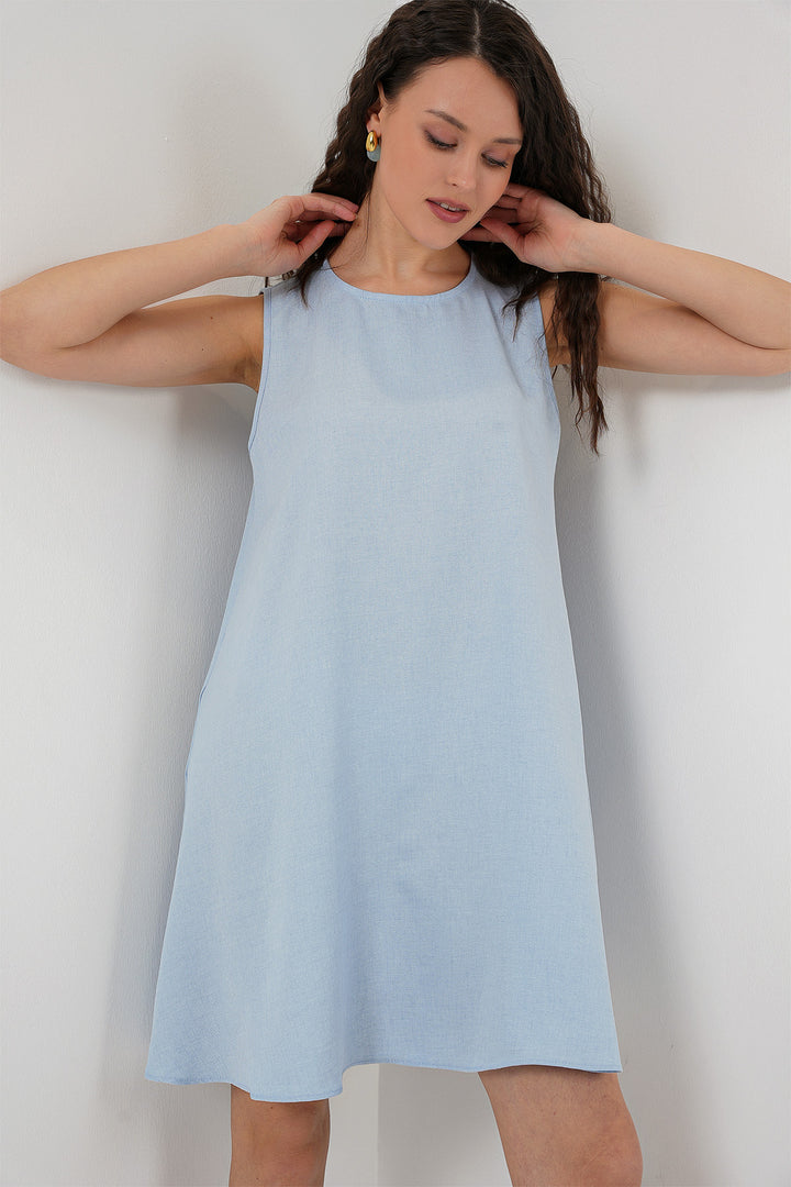 BGD Women Mini Chain Dress - Light Blue - Camden