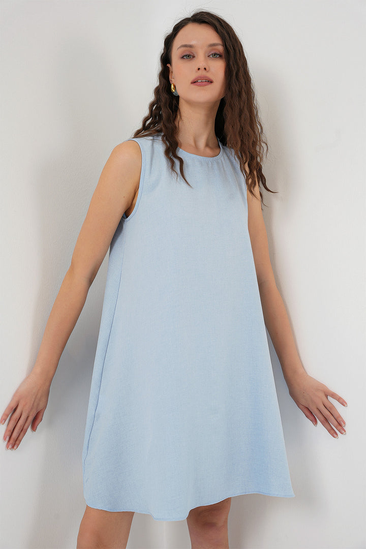 BGD Women Mini Chain Dress - Light Blue - Camden
