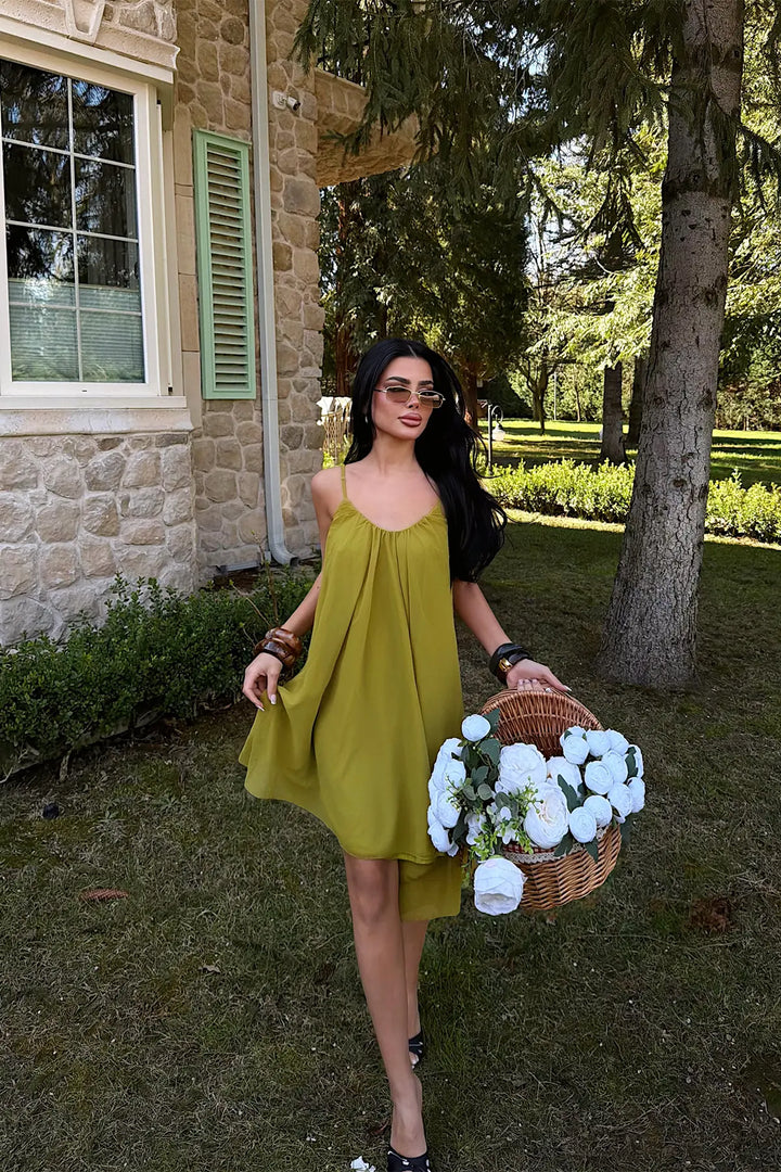 EYY Women Yellow Strappy Midi Dress - Mönchengladbach