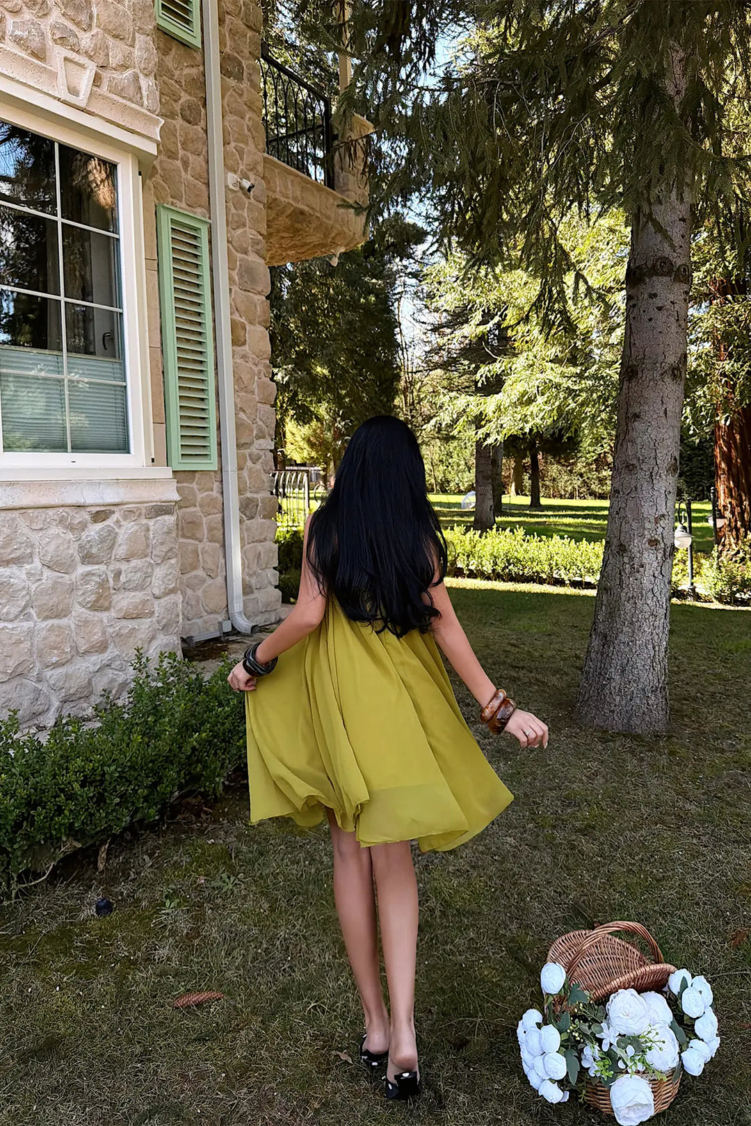 EYY Women Yellow Strappy Midi Dress - Mönchengladbach