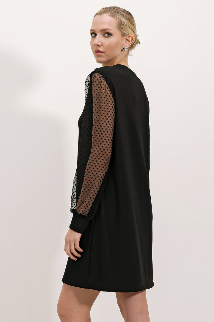 BGD Women Tulle Sleeve Mini Dress - Black - Avondale