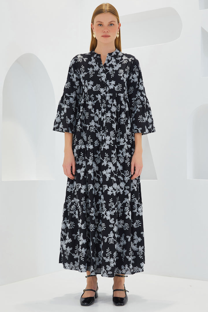 BGD Women Linen Dress - Dark Black - Avondale