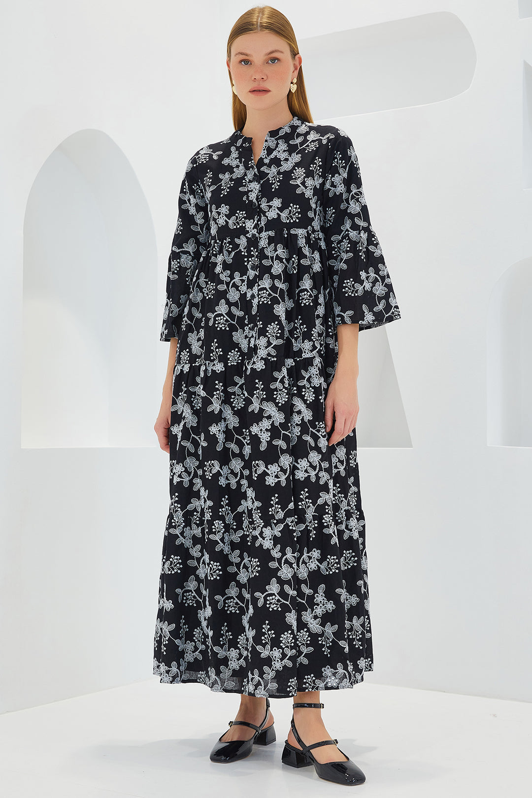 BGD Women Linen Dress - Dark Black - Avondale