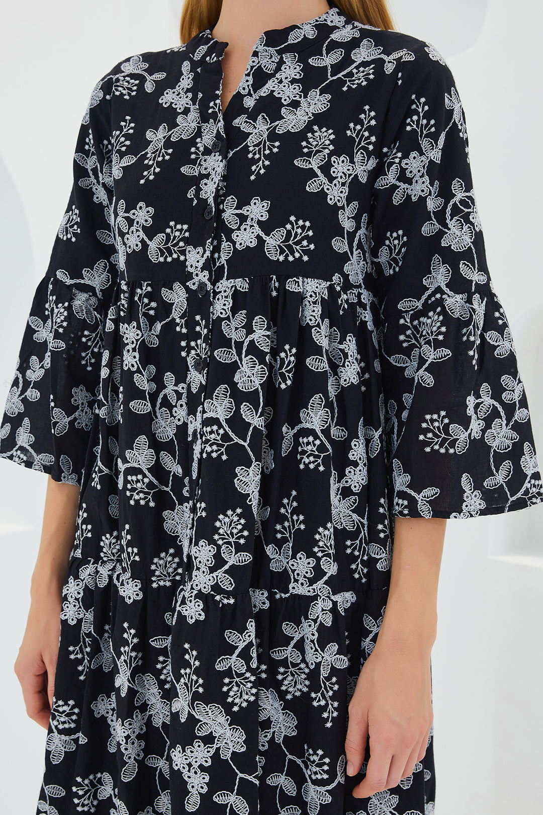 BGD Women Linen Dress - Dark Black - Avondale