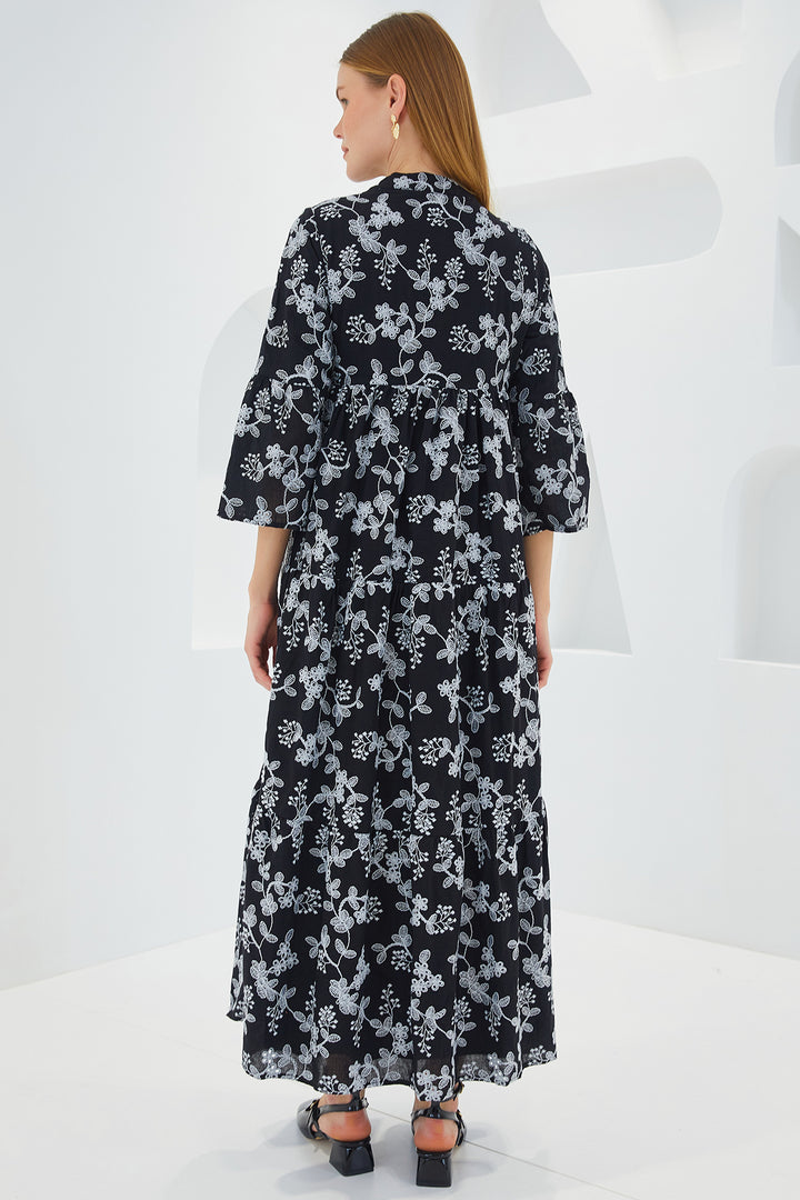 BGD Women Linen Dress - Dark Black - Avondale