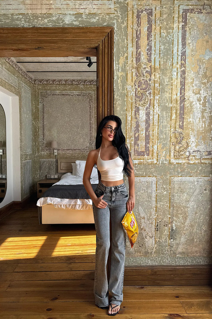EYY Women Gray High Waist Jean - Pervomaisk