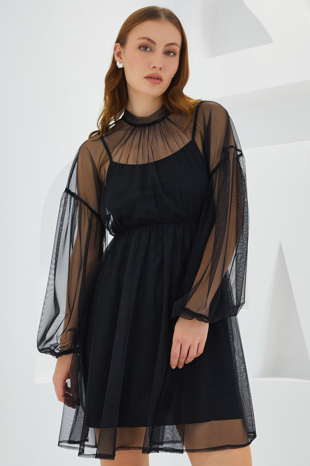 BGD Women Woman Black Tulle Detailed Mini Dress 2485 - Avondale
