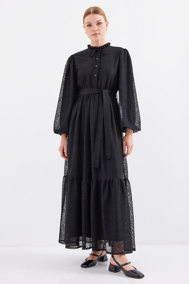 BGD Women Long Lace Hijab Dress - Black - Gummersbach