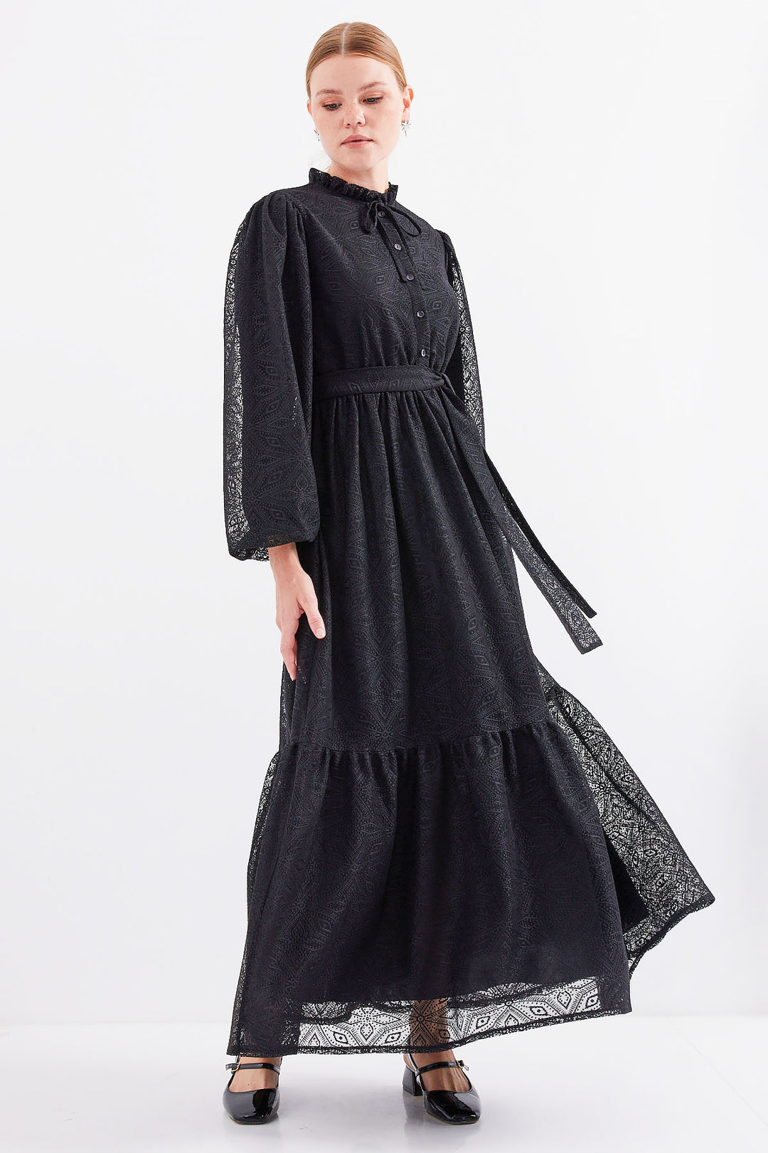 BGD Women Long Lace Hijab Dress - Black - Gummersbach