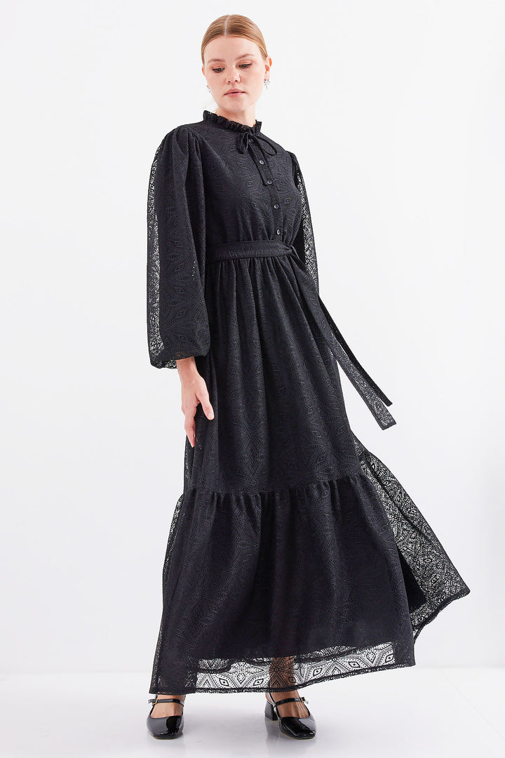 BGD Women Long Lace Hijab Dress - Black - Gummersbach