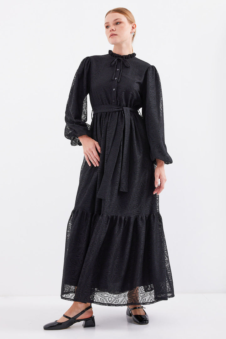 BGD Women Long Lace Hijab Dress - Black - Gummersbach