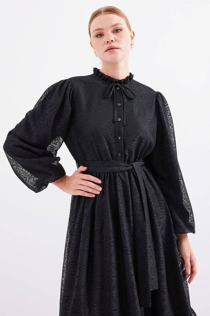 BGD Women Long Lace Hijab Dress - Black - Gummersbach