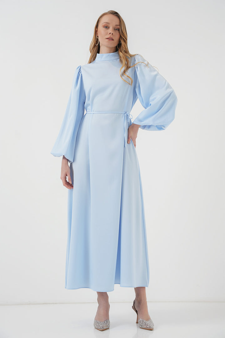 BGD Women Satin Hijab Evening Dress - Indigo - Delaware