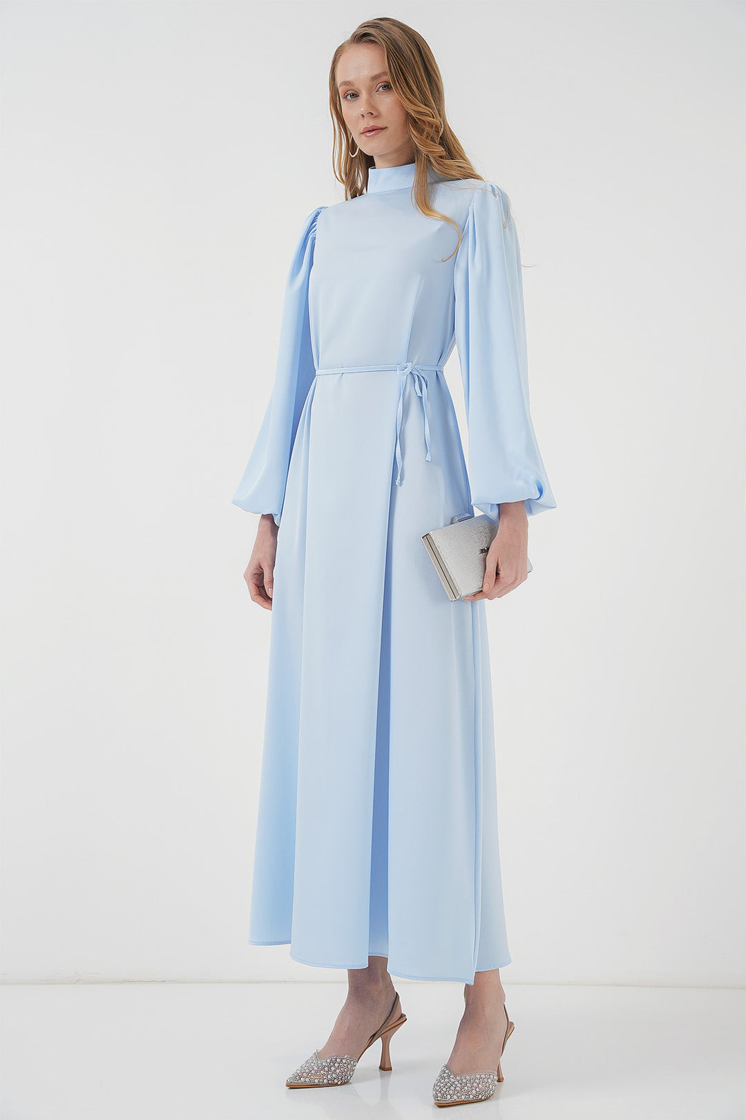 BGD Women Satin Hijab Evening Dress - Indigo - Delaware