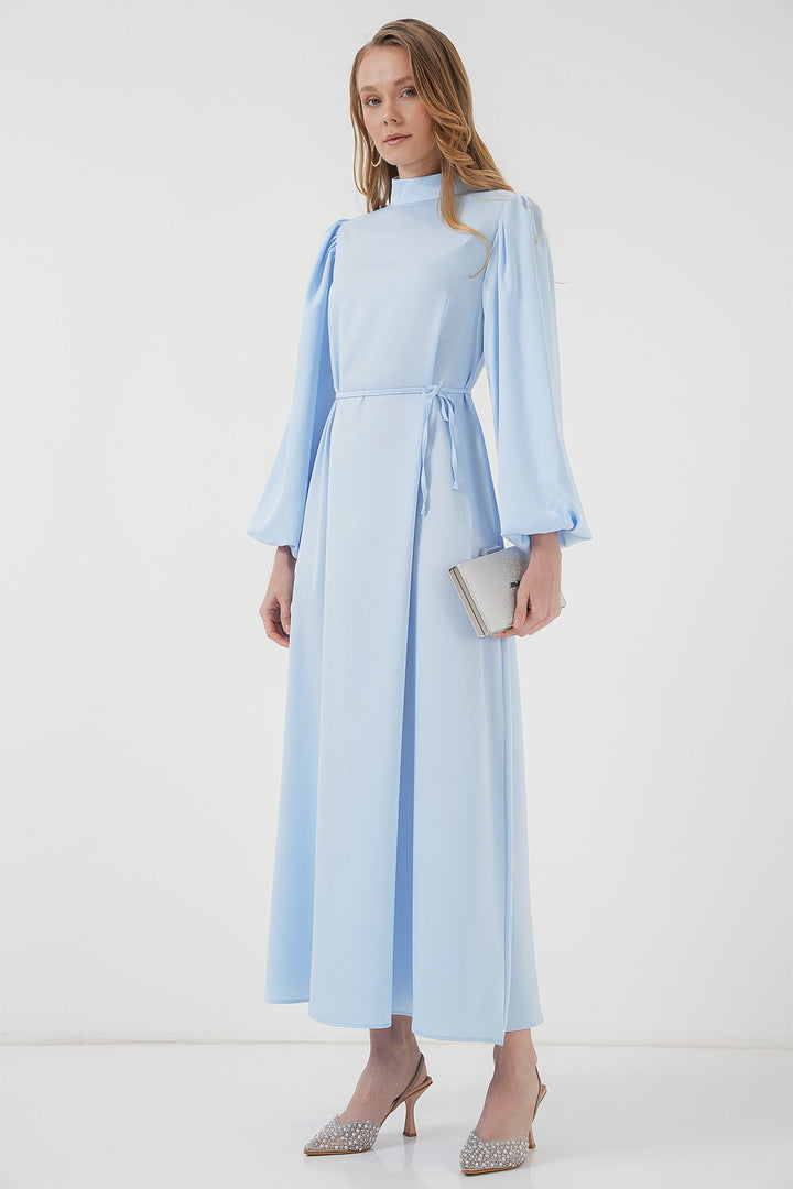 BGD Women Satin Hijab Evening Dress - Indigo - Delaware