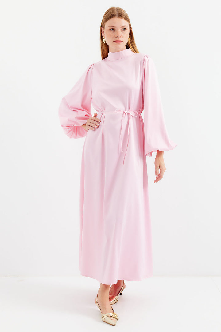 BGD Women Satin Hijab Evening Dress - Pink - Rosenheim