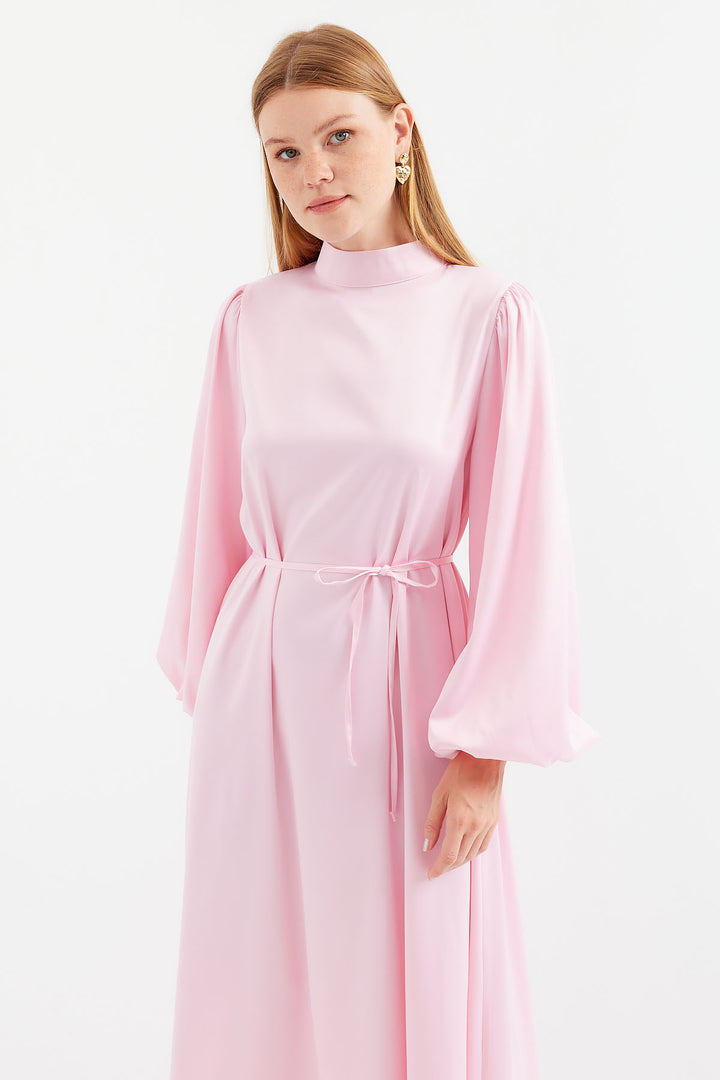 BGD Women Satin Hijab Evening Dress - Pink - Rosenheim