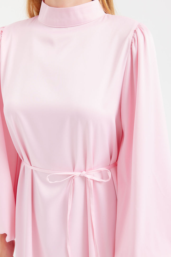BGD Women Satin Hijab Evening Dress - Pink - Rosenheim