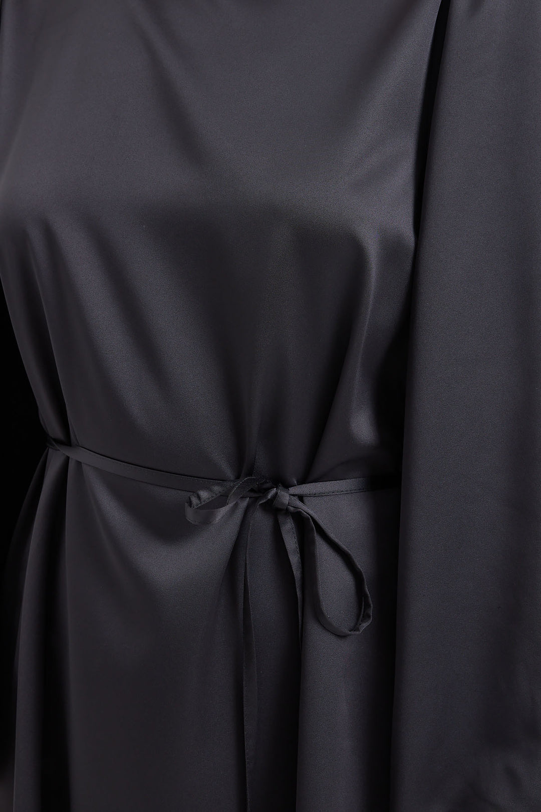 BGD Women Satin Hijab Evening Dress - Black - Mariano Escobedo