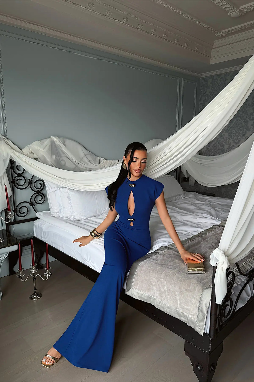 EYY Women Navy Blue Midi Dress - Hot Springs