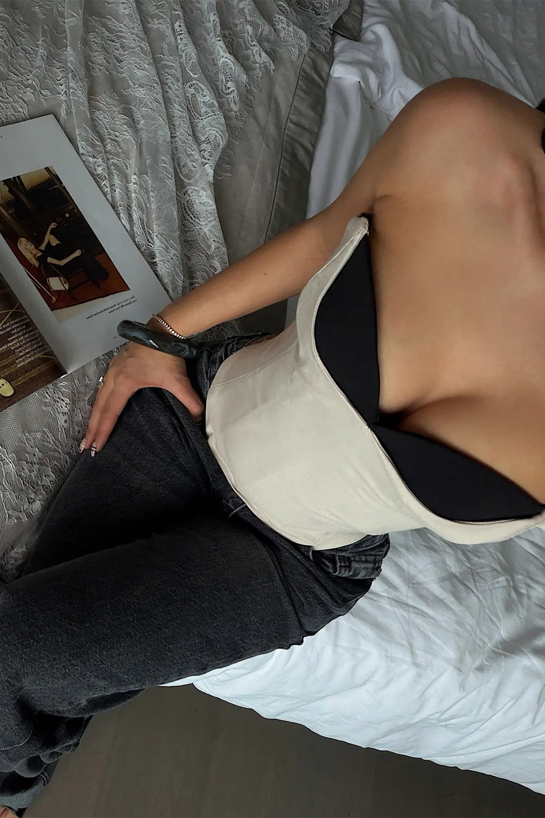 EYY Women Cream Strapless Bustier - Fargo