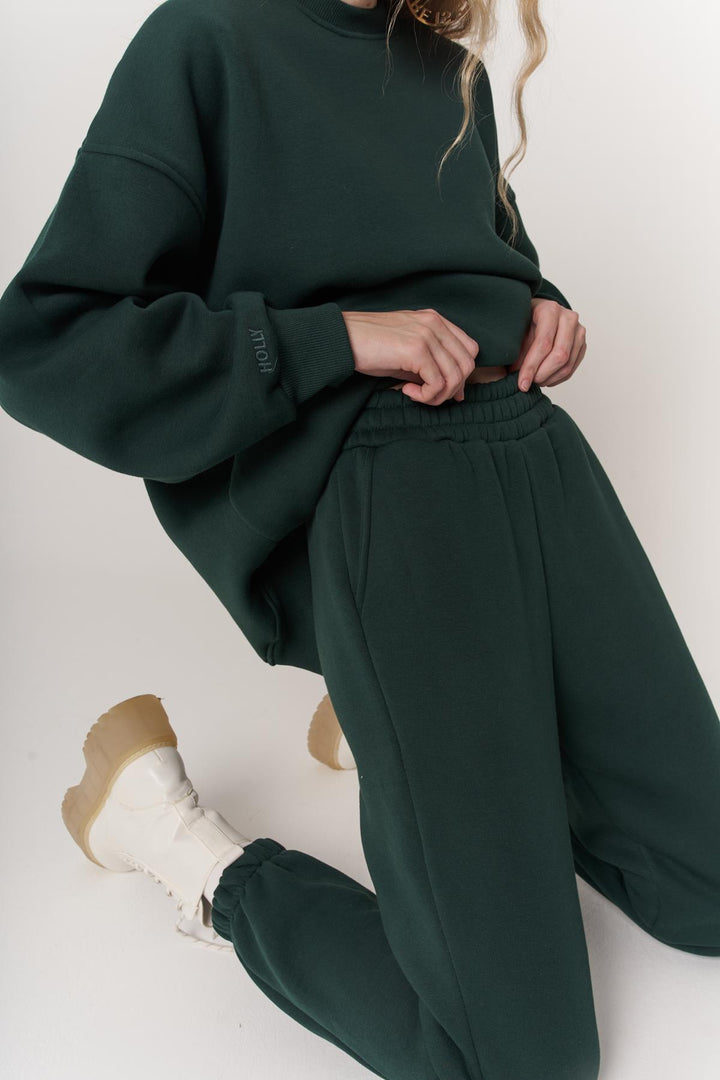 HLLY Women Fluffy Sweatpants Green - La Louvière