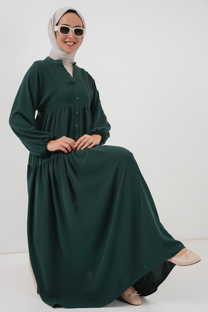 BGD Women Women's Long Hijab Dress - A. Emerald Green - Rugby