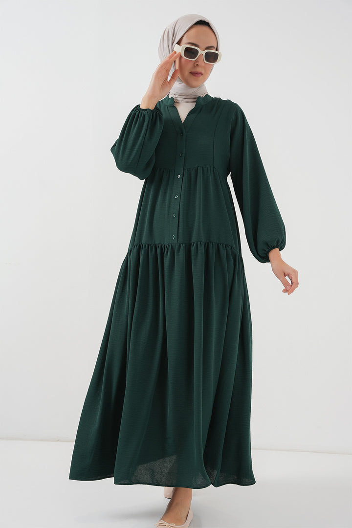 BGD Women Women's Long Hijab Dress - A. Emerald Green - Rugby