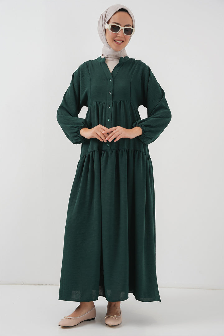 BGD Women Women's Long Hijab Dress - A. Emerald Green - Rugby