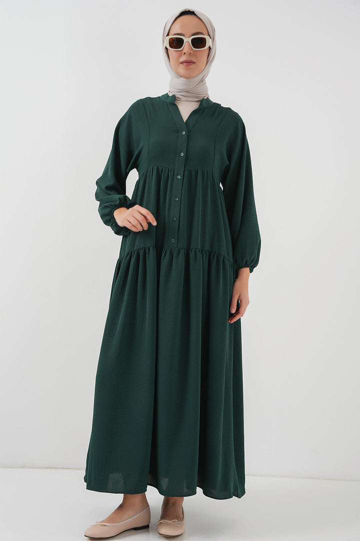 BGD Women Women's Long Hijab Dress - A. Emerald Green - Rugby