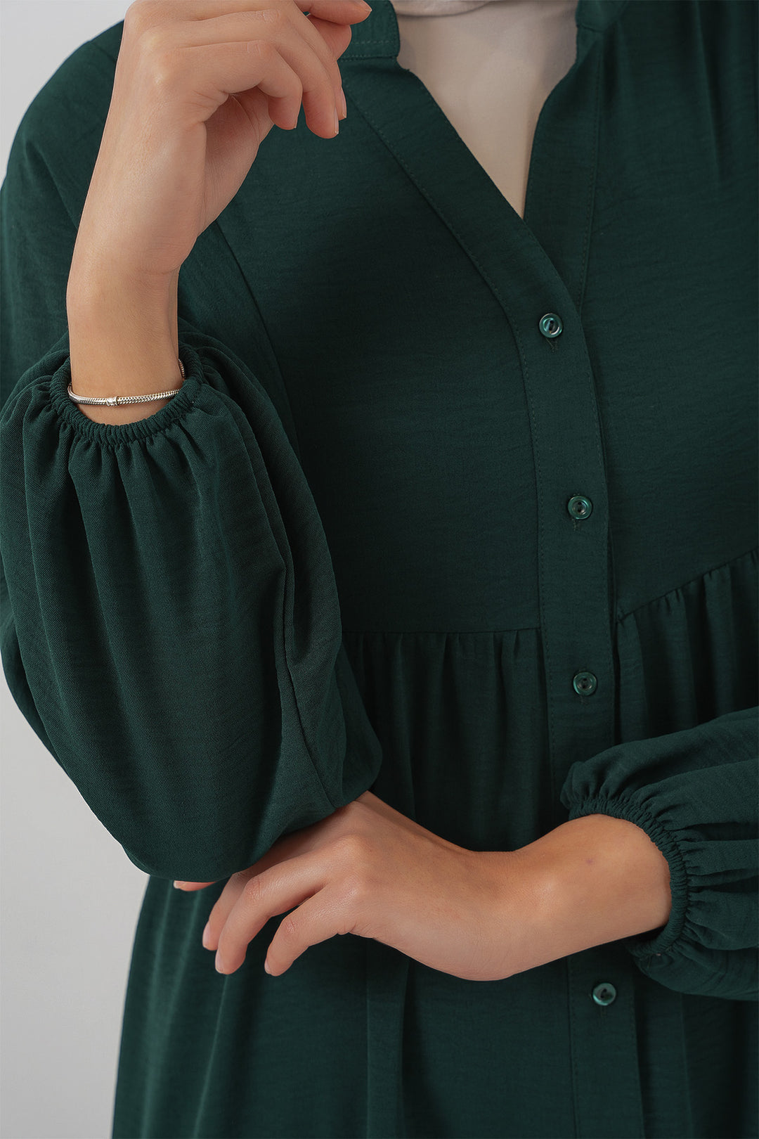 BGD Women Women's Long Hijab Dress - A. Emerald Green - Rugby
