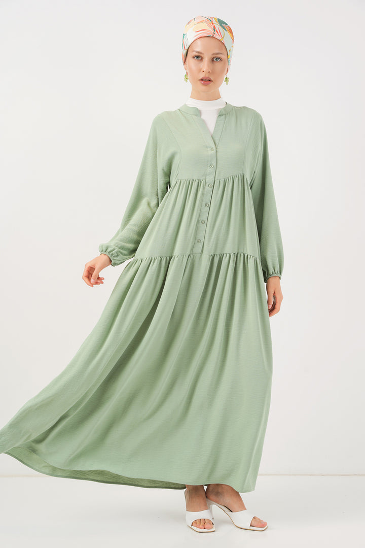 BGD Women Women's Long Hijab Dress - Dark Green - Victoria