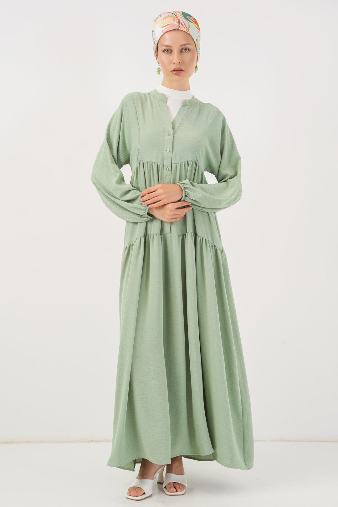 BGD Women Women's Long Hijab Dress - Dark Green - Victoria