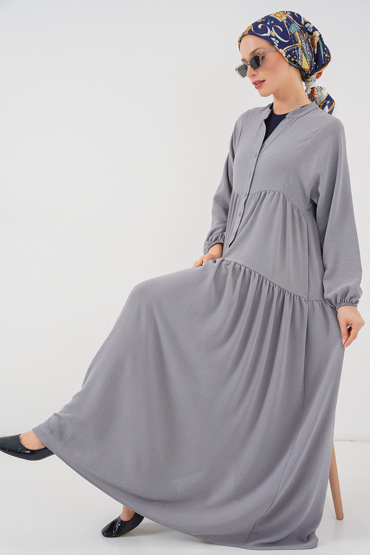 BGD Women Women's Long Hijab Dress - Gray - Speyer