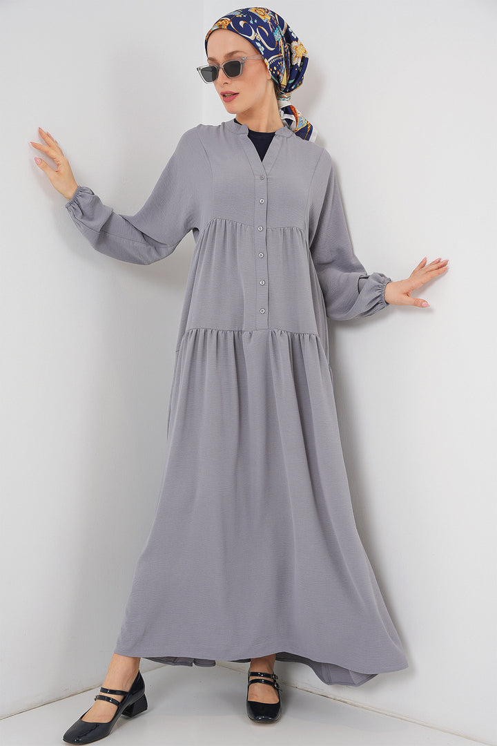 BGD Women Women's Long Hijab Dress - Gray - Speyer