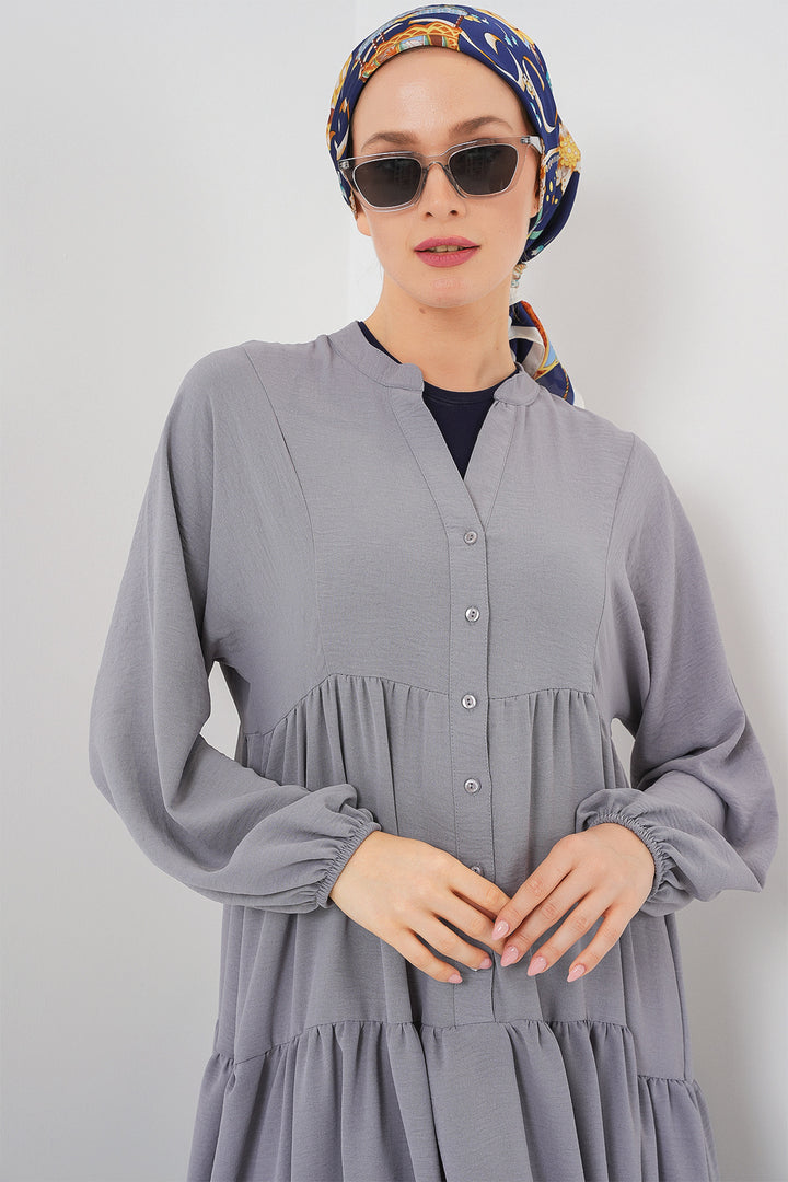 BGD Women Women's Long Hijab Dress - Gray - Speyer