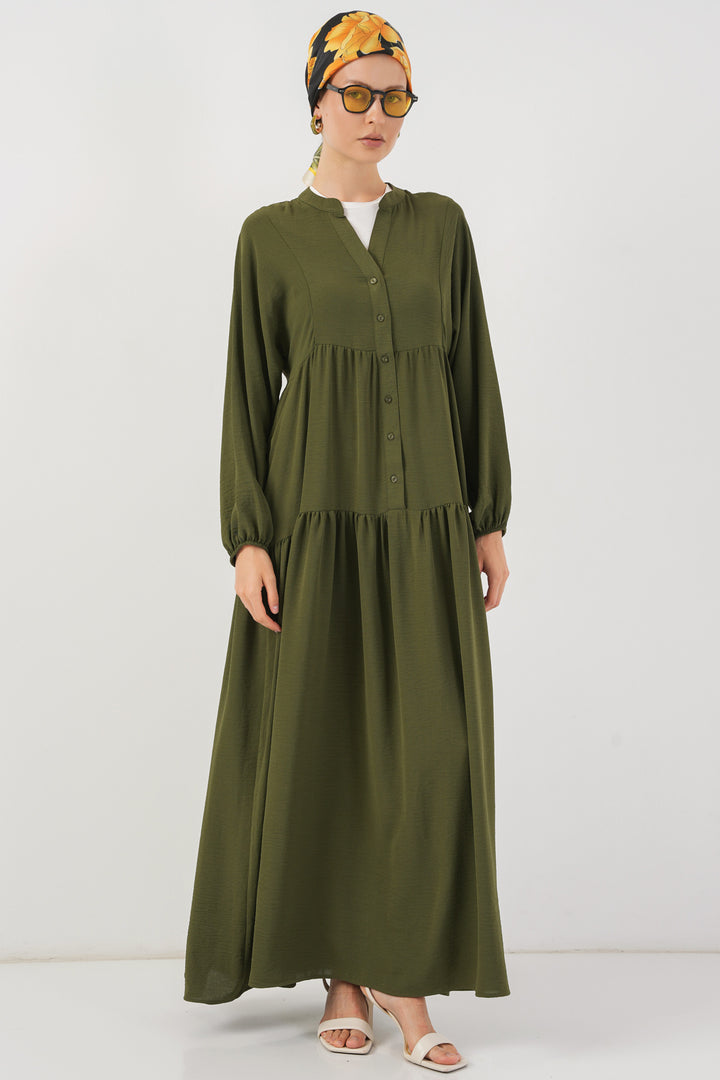 BGD Women Women's Long Hijab Dress - Khaki - Draper