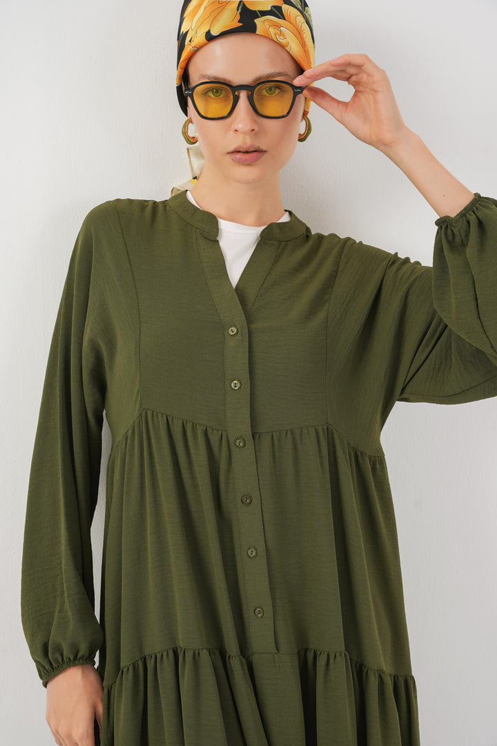 BGD Women Women's Long Hijab Dress - Khaki - Draper