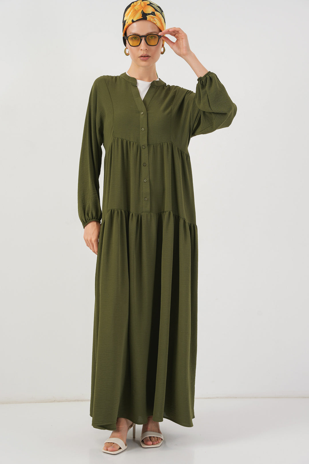 BGD Women Women's Long Hijab Dress - Khaki - Draper