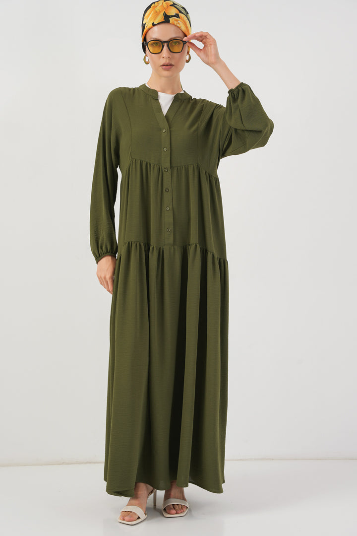 BGD Women Women's Long Hijab Dress - Khaki - Draper