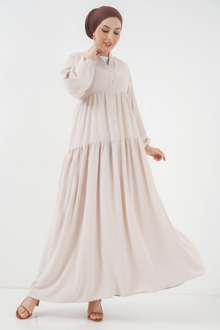 BGD Women Women's Long Hijab Dress - Cream - Monterey Park