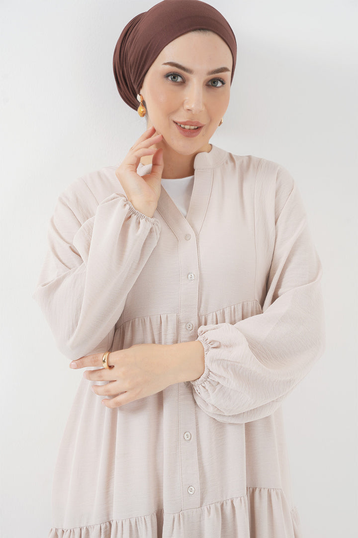 BGD Women Women's Long Hijab Dress - Cream - Monterey Park