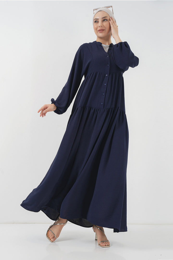 BGD Women Women's Long Hijab Dress - Navy Blue - Coyula