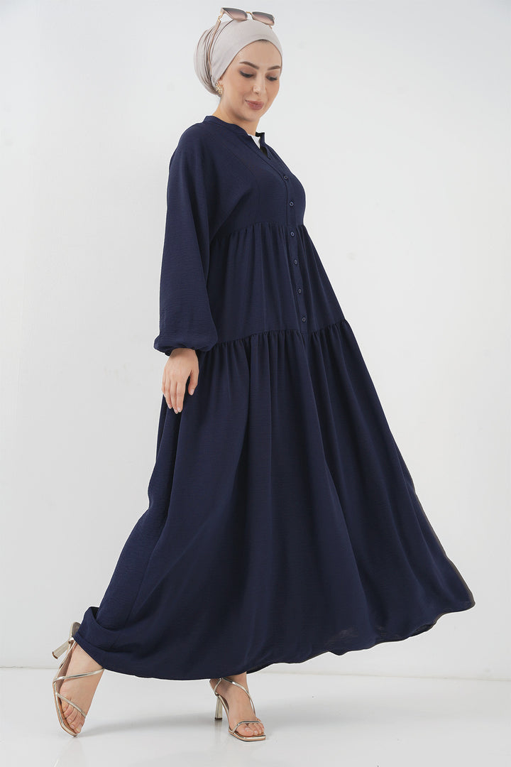 BGD Women Women's Long Hijab Dress - Navy Blue - Coyula