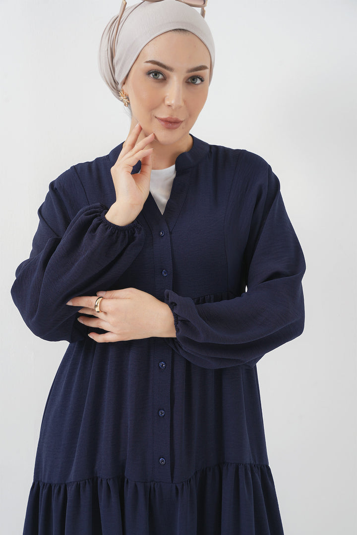 BGD Women Women's Long Hijab Dress - Navy Blue - Coyula