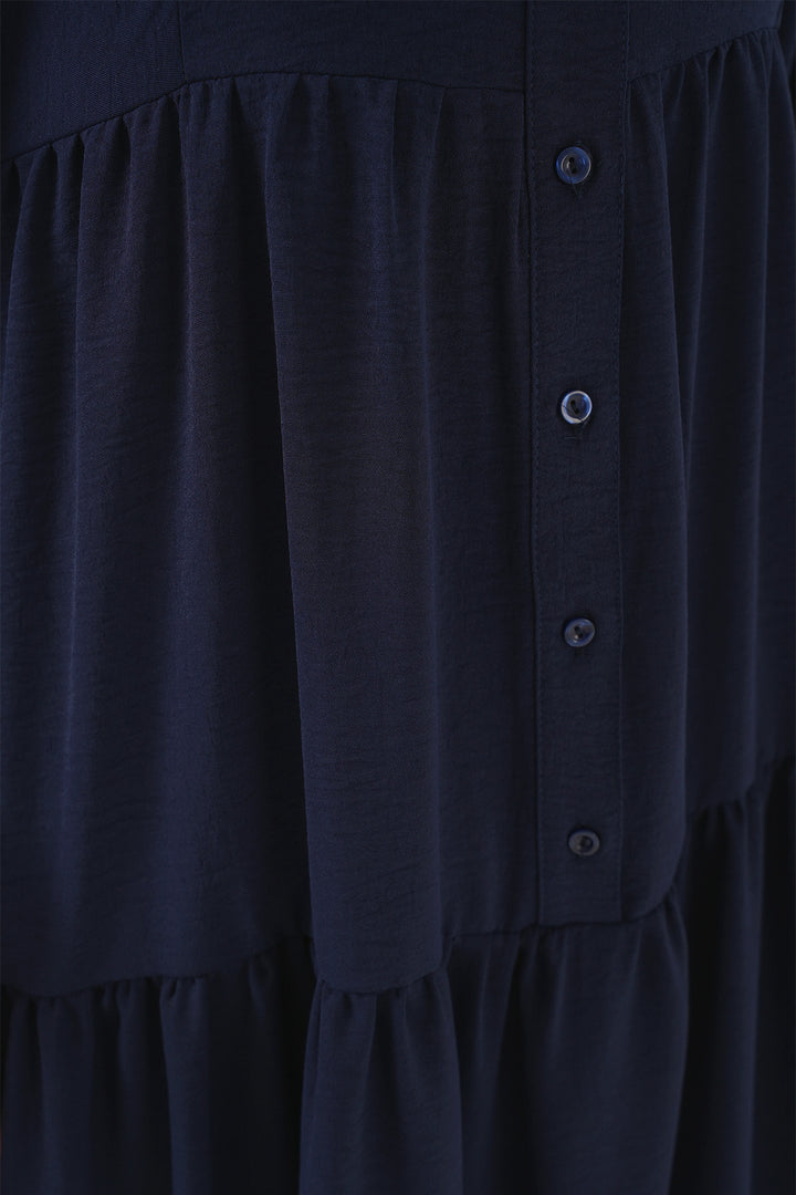 BGD Women Women's Long Hijab Dress - Navy Blue - Coyula